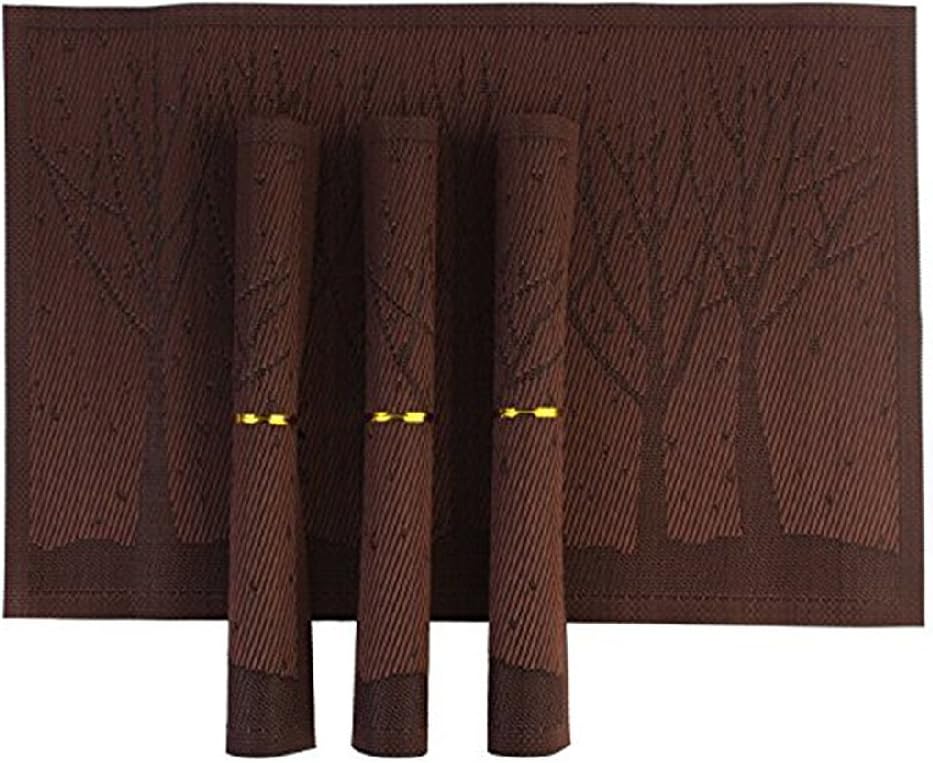 Eco Hometown™ Double Sided PVC Dining Table Kitchen Placemats, 45 x 30 cm, 4 Pieces