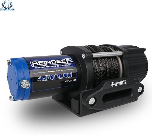 Miniatura 6 de REINDEER Nuevo cabrestante de 12 V, capacidad de carga de 4500 libras, kit de cabrestante eléctrico, cuerda sintética con Hawse Fairlead impermeable