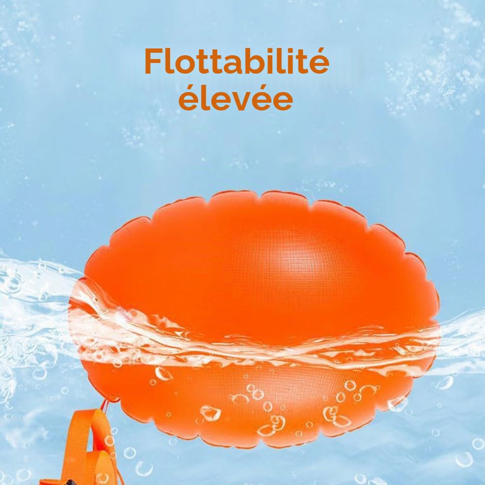 Bouée de Natation, Swim Buoy, Bouée de Sécurité, Bouée de Nage, pour Activités en Plein Air et Sports Nautiques, Convient aux Amateurs de Natation, de Plongée en Apnée et de Triathlon, 50 x 40cm