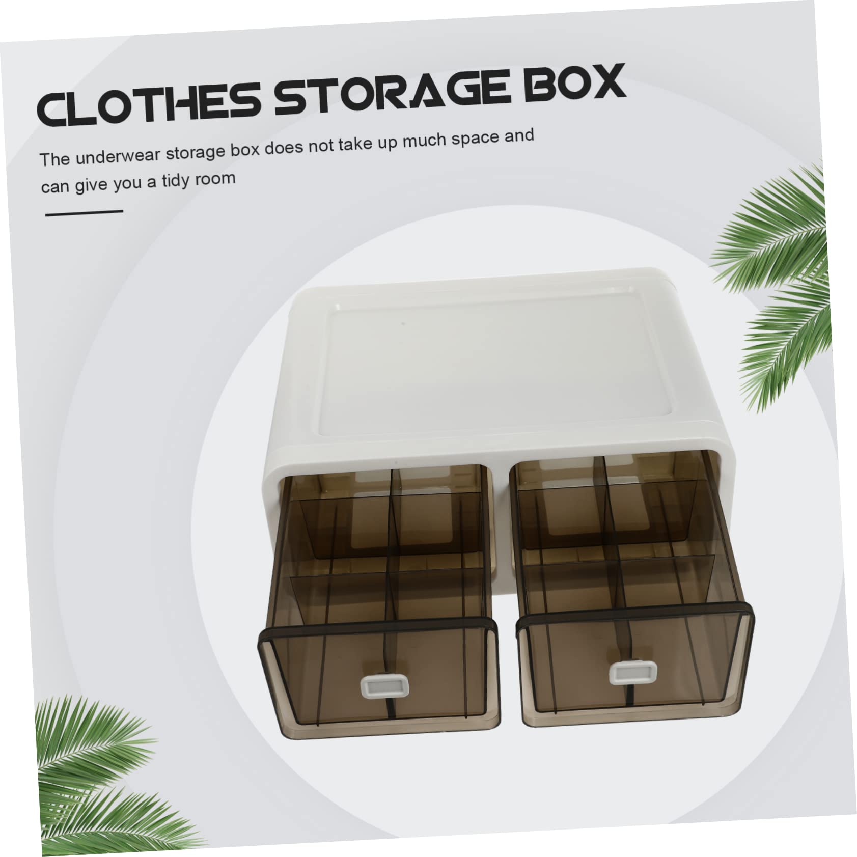 Amosfun Schubladenbox Braun 5 Fächer Stapelbar Pp Platzsparend für Unterwäsche und Socken für Kleiderschrank und Kommode