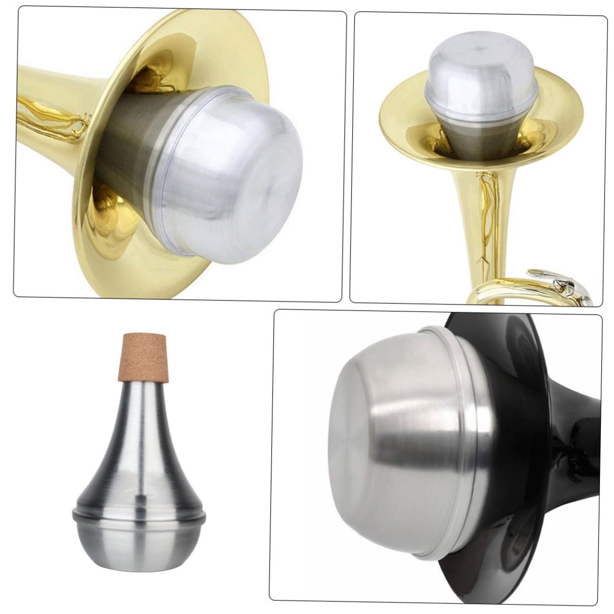 BESTonZON 3 Pezzi Silenziatore Trombone Pratica Strumento Musicale Muto Accessorio Tromba Per Principianti Parti Di Tromba Mute Pratica Tromba Mute Tromba Dritto Muto Con Tromba