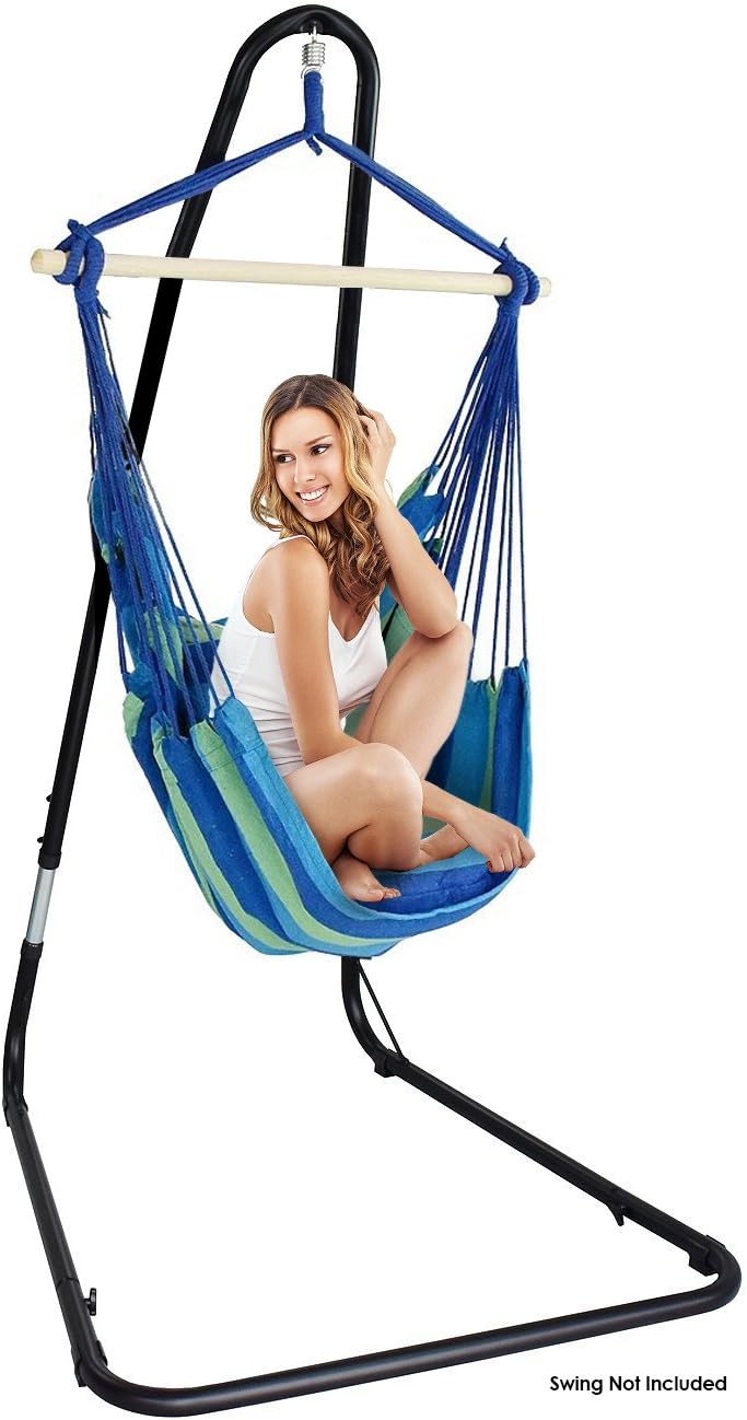 Sorbus Hammock Chair Stand for Hanging Chairs, Swings, Loungers, 330 Pound Capacity, Perfect for Indoor/Outdoor Patio, Deck, Yard (Adjustable Stand) : Patio, Lawn & Garden