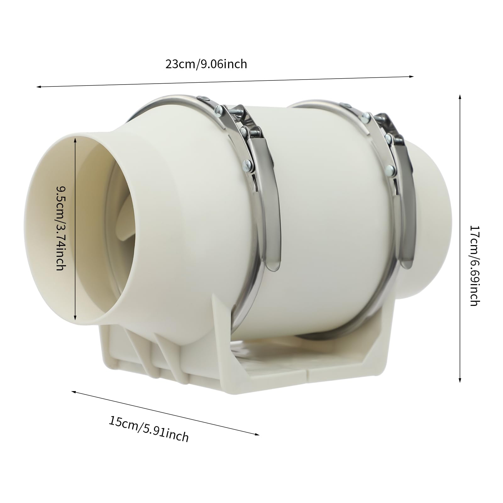 Ventilador de tubo de 28 W, ventilador de canal, ventilador de conducto en línea, con velocidad de 2600 rpm y caudal de aire de 220 m³/h para talleres, salas de moxa, salas de ajedrez, aseos, baños