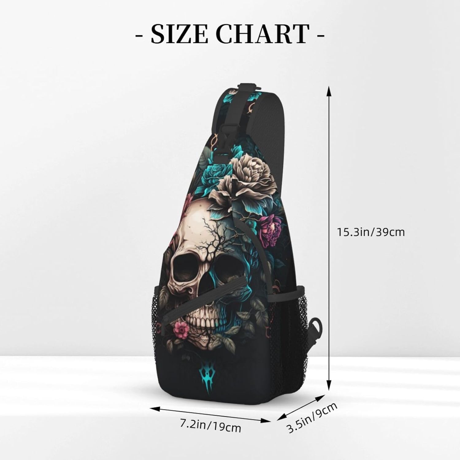 Dog Paw Sling Bag for Women Men Chicken Crossbody Bags Halloween Gothic Skull Daypack Shoulder Bag Backpack (gothic skull) - Image 2