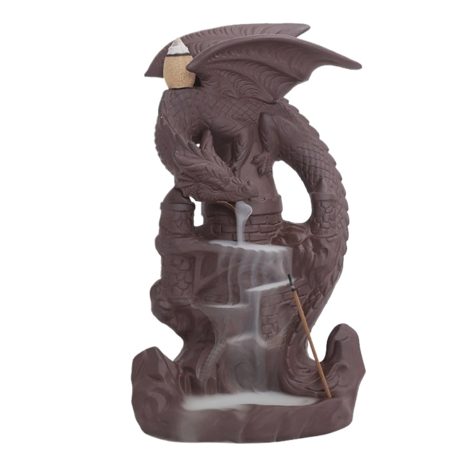Incense Holder,Creative Purple Clay Backflow Aromatherapy Burner Decoration Incense Elegant
