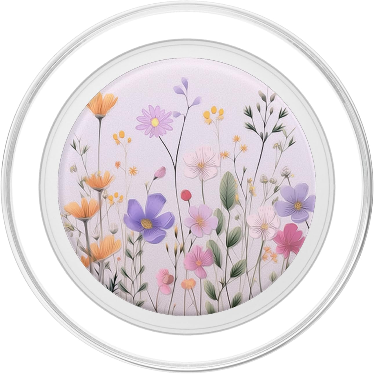 Cute Floral Pattern Flowers Bouquet Wildflowers Pastel Pink PopSockets PopGrip for MagSafe image 2
