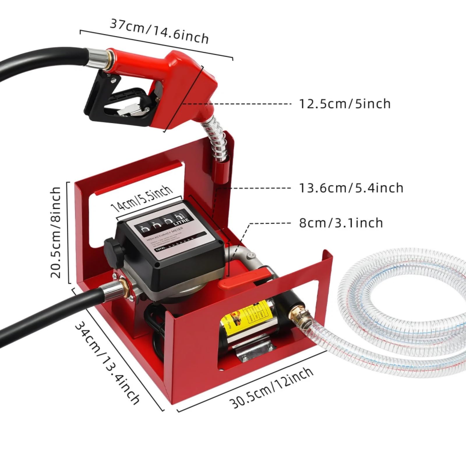 Pompa per Diesel 230V, Pompa per Olio Riscaldante, Pompa Autoadescante per Olio, Pompa di Aspirazione dell'Olio, 200W, 50 L/Min, Set Pompa Diesel con Filtro Diesel e Maniglia, Pompa per Diesel e Olio
