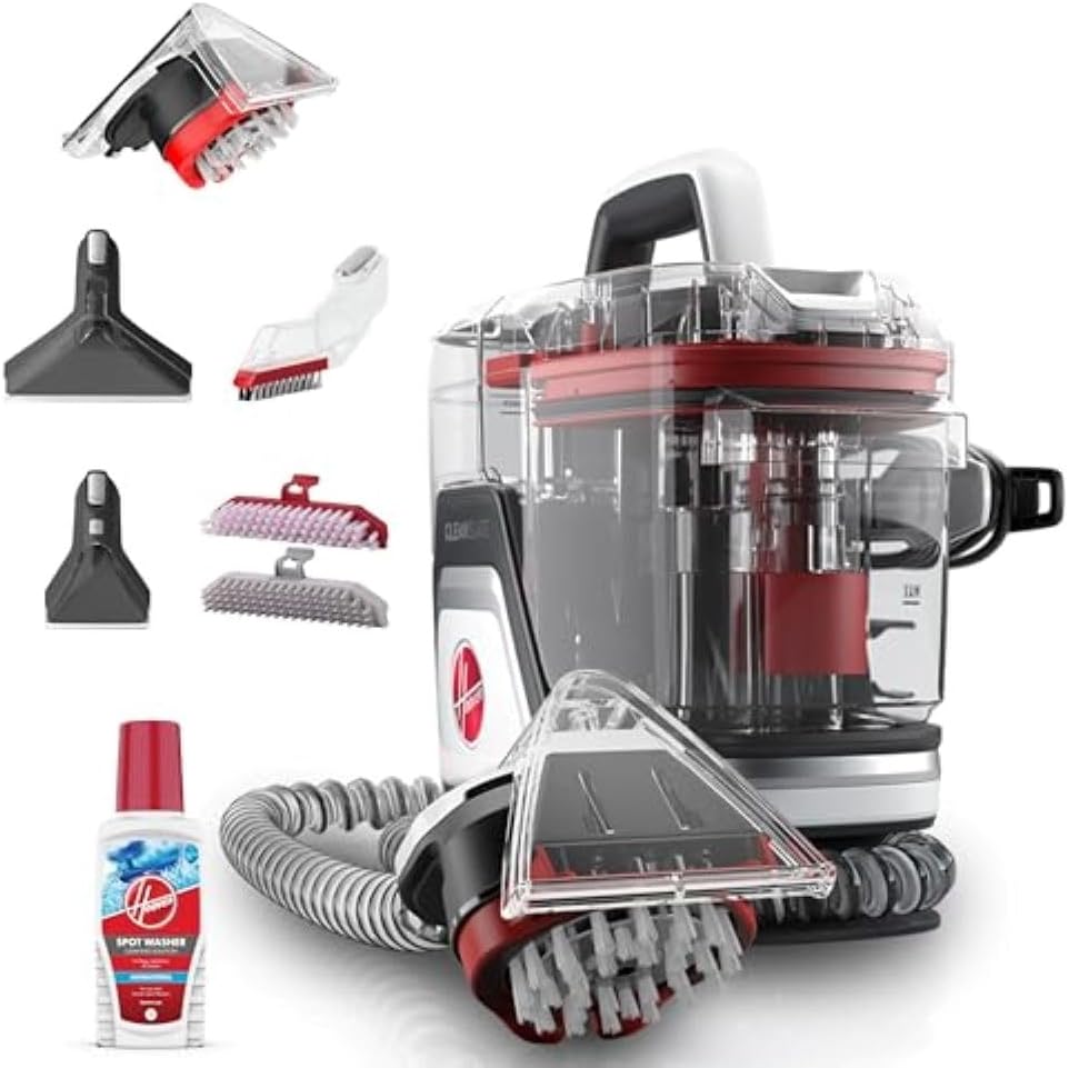 SpotWash Home Pet-Design Spot Cleaner, Upholstery, Sofa, Stairs, Home, Car, Rug, Stain Cleaning Handheld Shampooer Machine, Solution, SpinScrub and Tools, 4.5kg, 3 Year Warranty - CDSW-MPMC