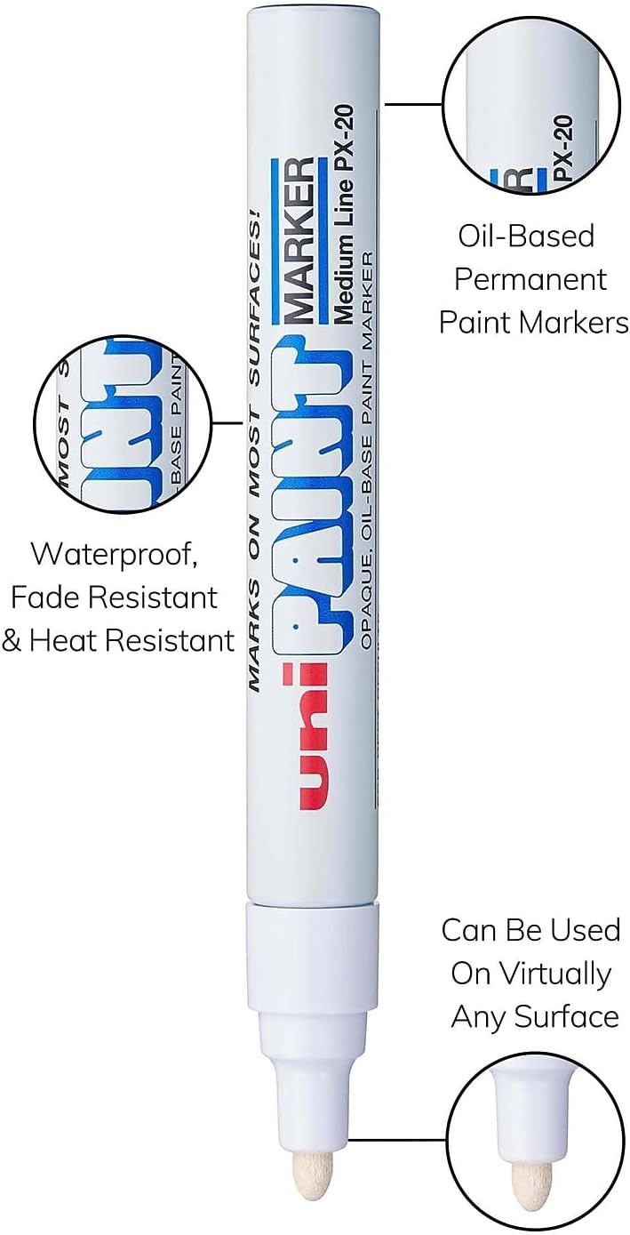 Uni Paint Marker, Bullet Point, White, Dozen