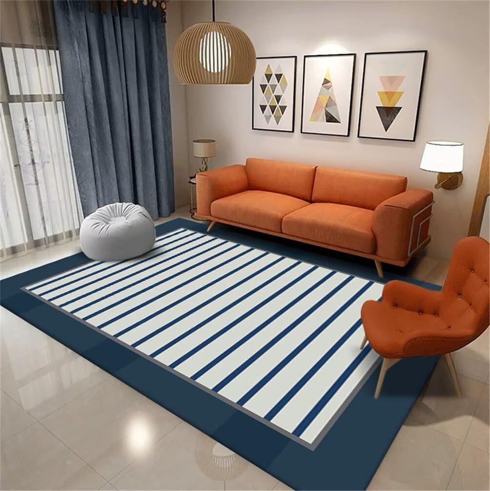 Tapis bébé et enfant pour chambre et salon bleu moderne de 200x260cm