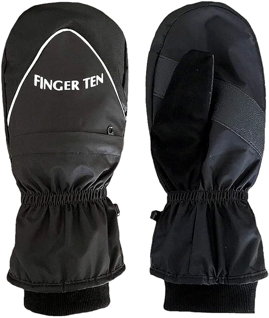 FINGER TEN Men Women Winter Golf Gloves Mitten Warm Thermal Value Pair, Golf Mitts Glove Windproof Waterproof Light Anti Slip Grip Durable For Extrem Cold Weather