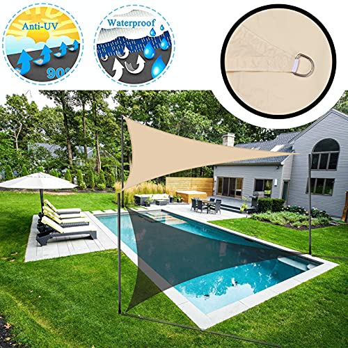 Voile d'ombrage triangulaire de jardin imperméable 2,5m abri d'auto cour