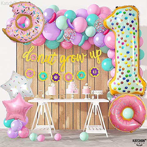 Image of KatchOn Number 1 Donut Balloon 40 Inch Sweet One Birthday Party Decorations | Donut 1 Balloon for First Birthday, Number 1 Balloon, Anniversary Decorations Supplies, 1st birthday decorations Boy, Girl