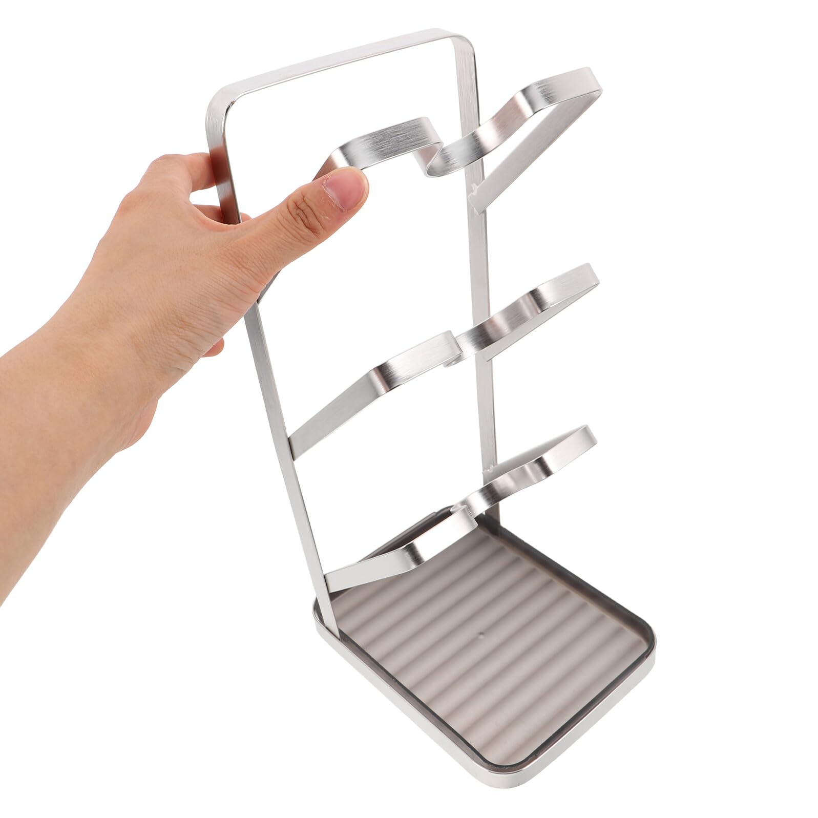 Generico Porta Coperchi Pentole a 3 Livelli in Acciaio Inox per Cucina