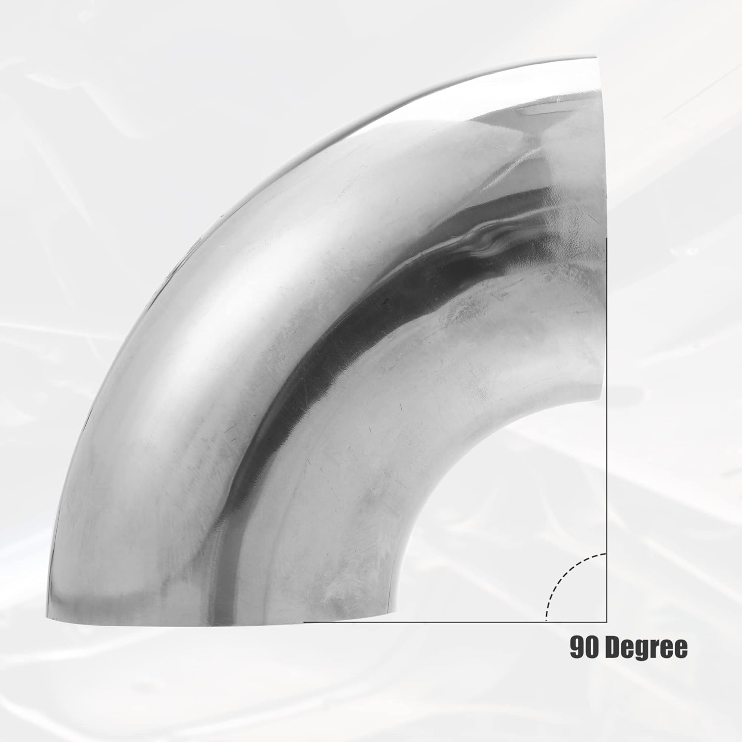 X AUTOHAUX 1 Pcs OD 5.25 Inch 90 Degree Mandrel Bend Elbow SS304 Stainless Steel Exhaust Elbow Pipe for Car Modified Exhaust System 5.25" Piping Silver Tone