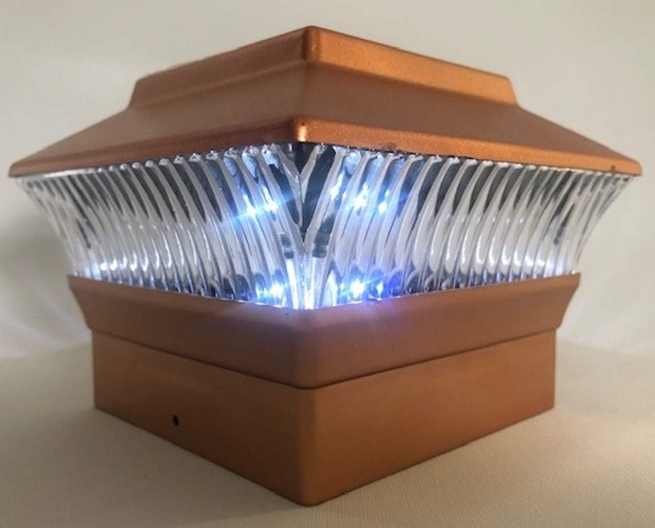 Gеt Sресіаl Prісе 6 Pack 4x4 Solar Powered Plastic Black/Copper LED Square Fence Post Cap Light (Copper)