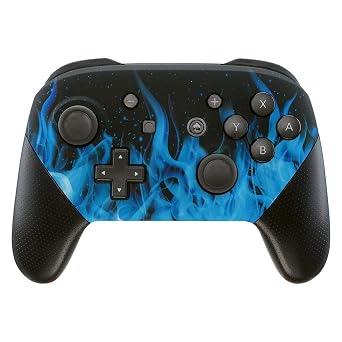 MODDEDZONE Blue Fire Custom Controller Unique Design for Nintendo PRO Switch
