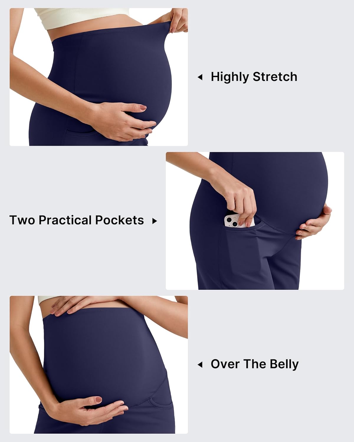 G4Free BareFeel Maternity Athletic Shorts with Pockets Over The Belly Workout Pants Comfy Summer Pregnancy Clothes - Image 6