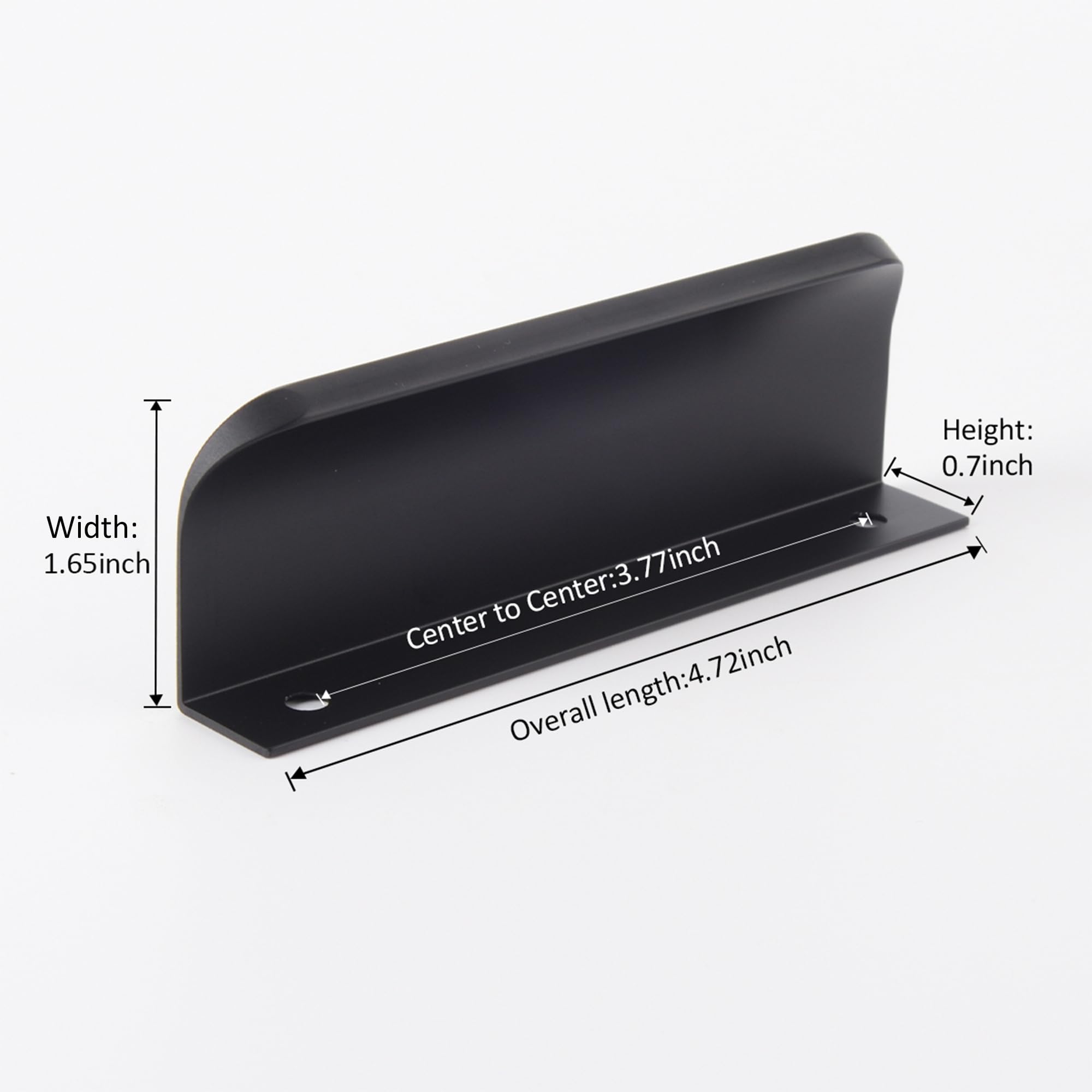 Tiradores negros para cajones de cocina, tiradores ocultos de aluminio para puerta de hogar, paquete de 10 unidades, moderno, 12 cm de longitud total, fácil instalación