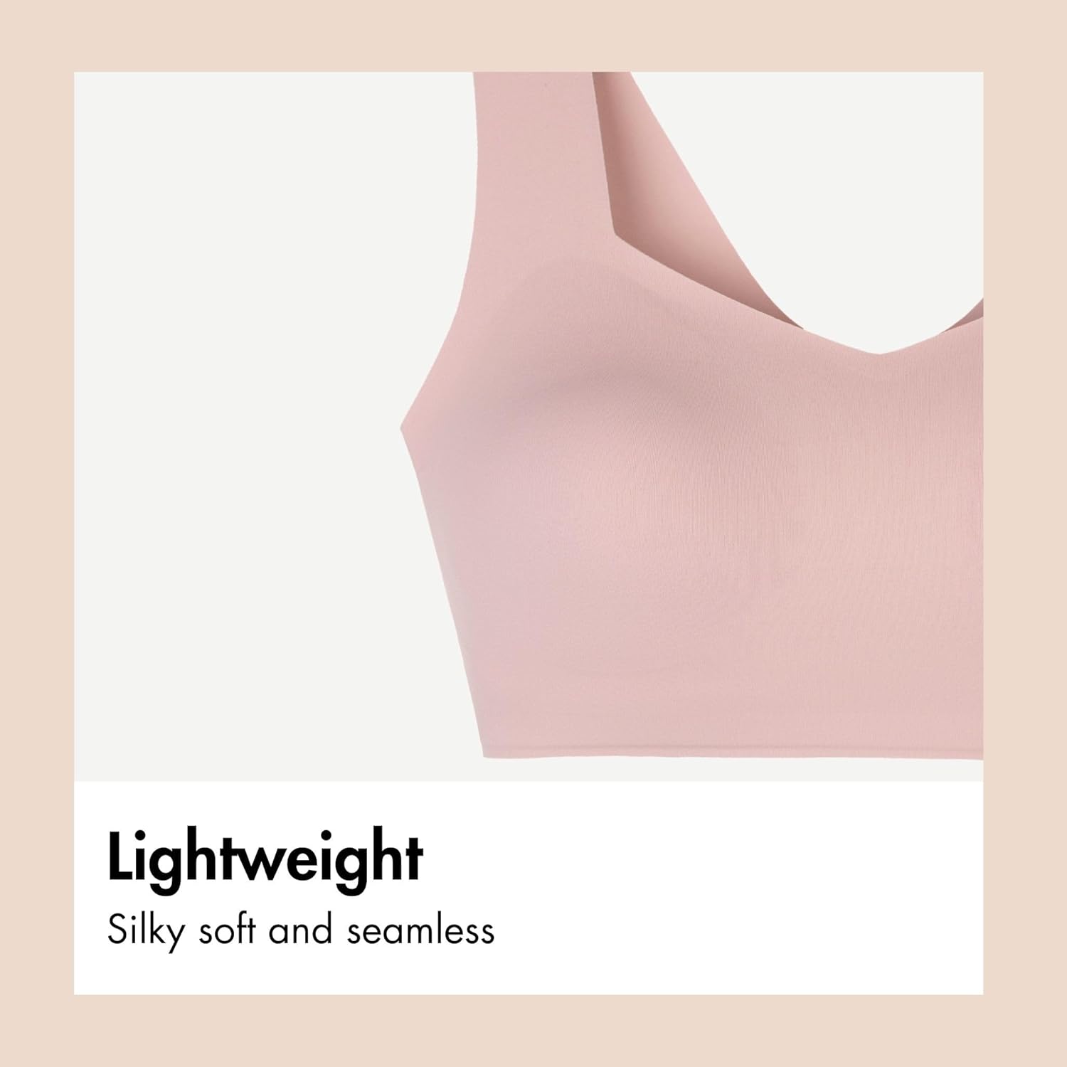 Floatley Smoothly Comfort Wirefree W Support Full Coverage Back Smoothing Easy Pullover Embedded Pad Seamless Bra for Women