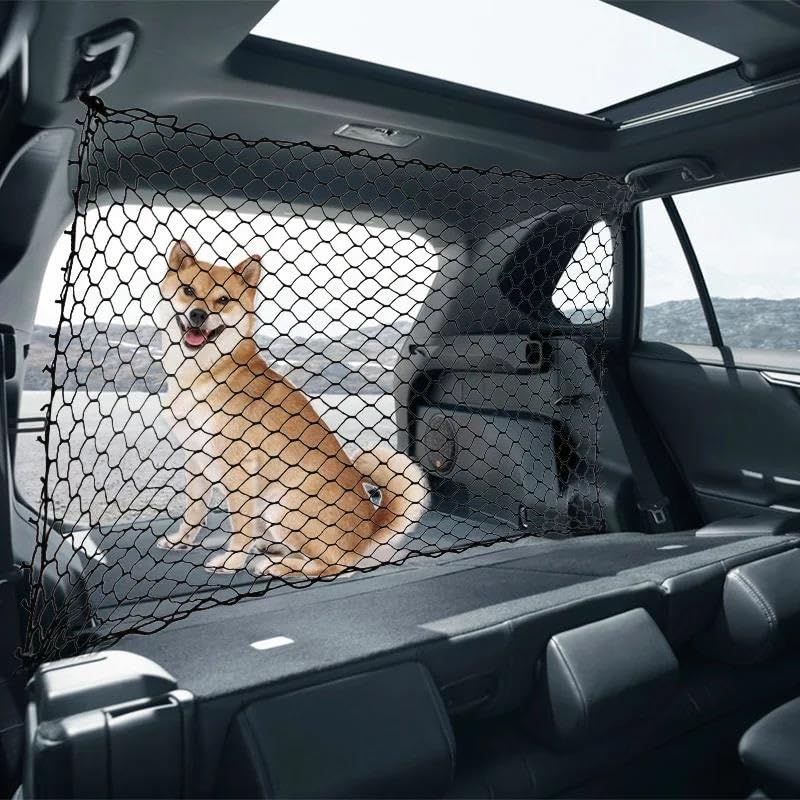 Filet de protection chien voiture haute résistance avec barre de sécurité robuste - 6