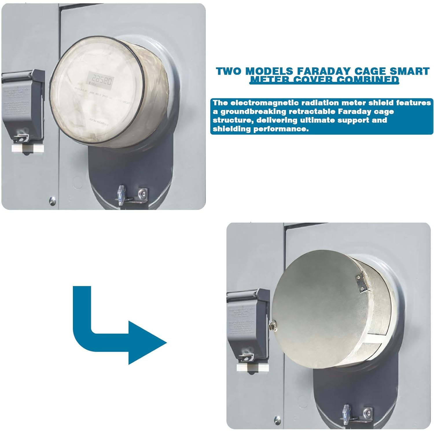 Smart Meter Cover WiFi Blocker E mf Blocker for Home Faraday Cage E mf Blockers for Home EMP Protection Adjustable Visible Faraday Cage for Smart Meter Shield 304 Stainless Steel Add Fabric Allowance