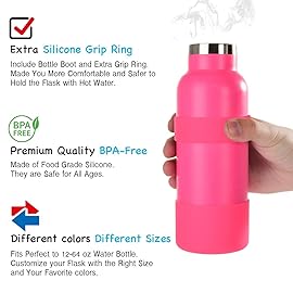 Greant Double Protective Water Bottle Boot compatible with Hydro Flask, Silicone Flex Boot compatible with Hydroflask Boot, Universal Anti-Slip Bottle Sleeve, 3 Sizes to Choose