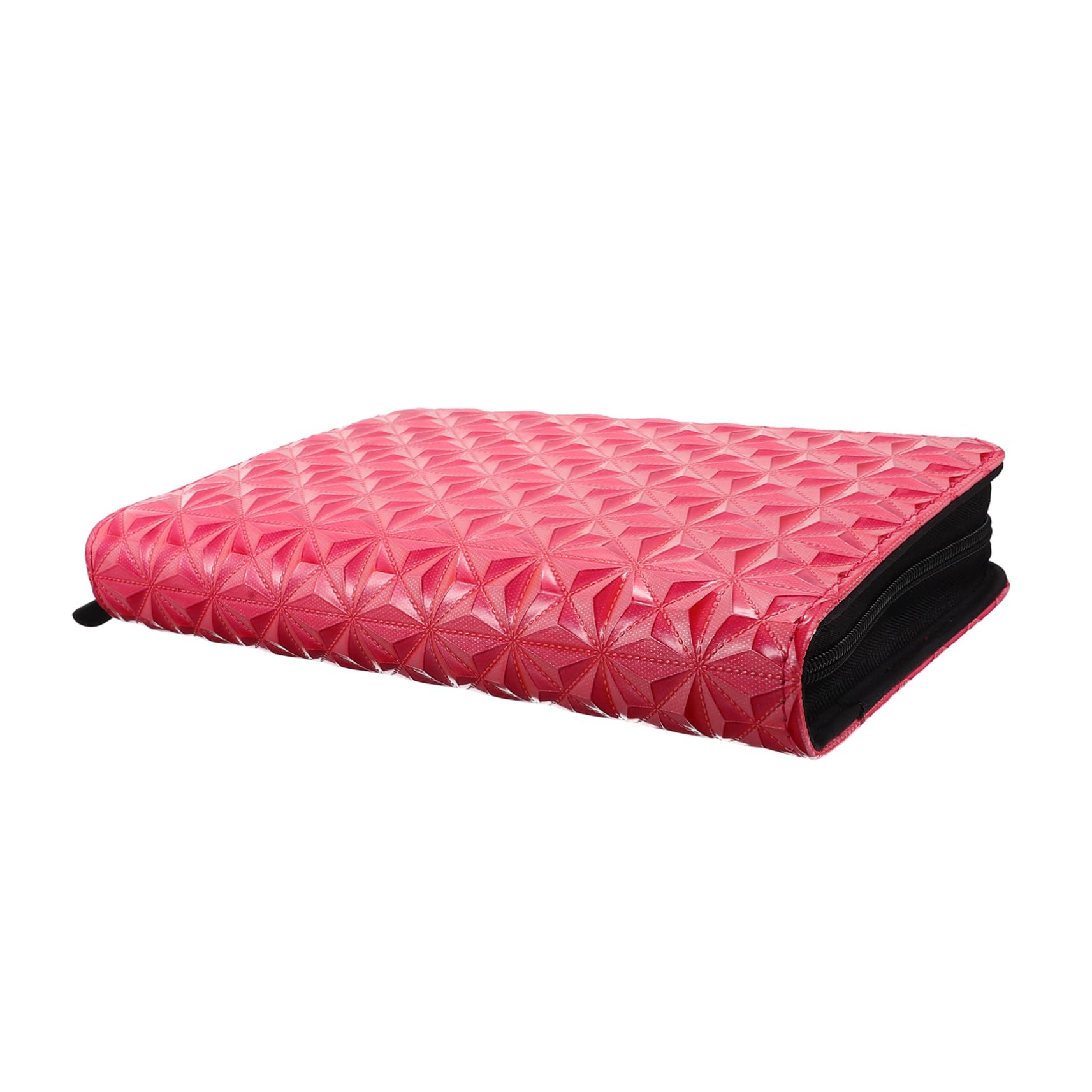 Borsa per Forbici da Parrucchiere in Pelle Pu Rosa Cerniera a Rombi