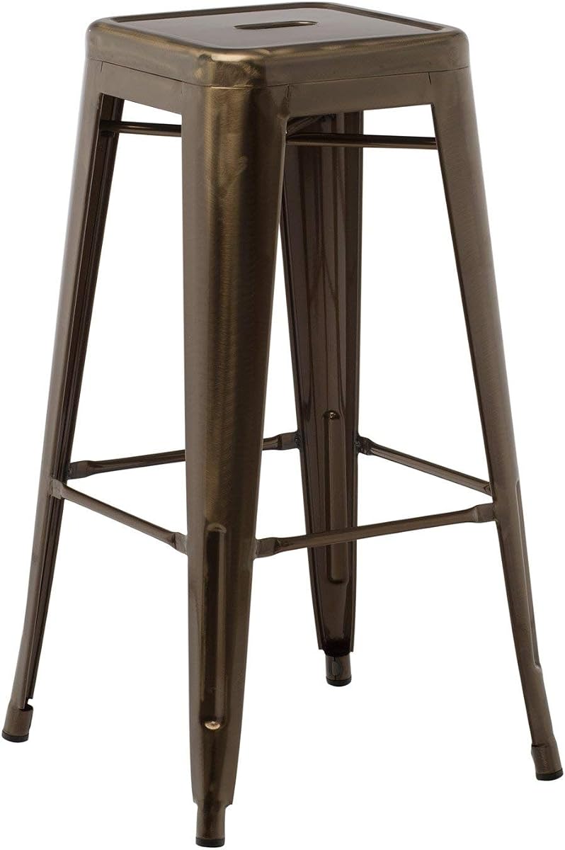 Tabouret de bar effet bross&eacute;