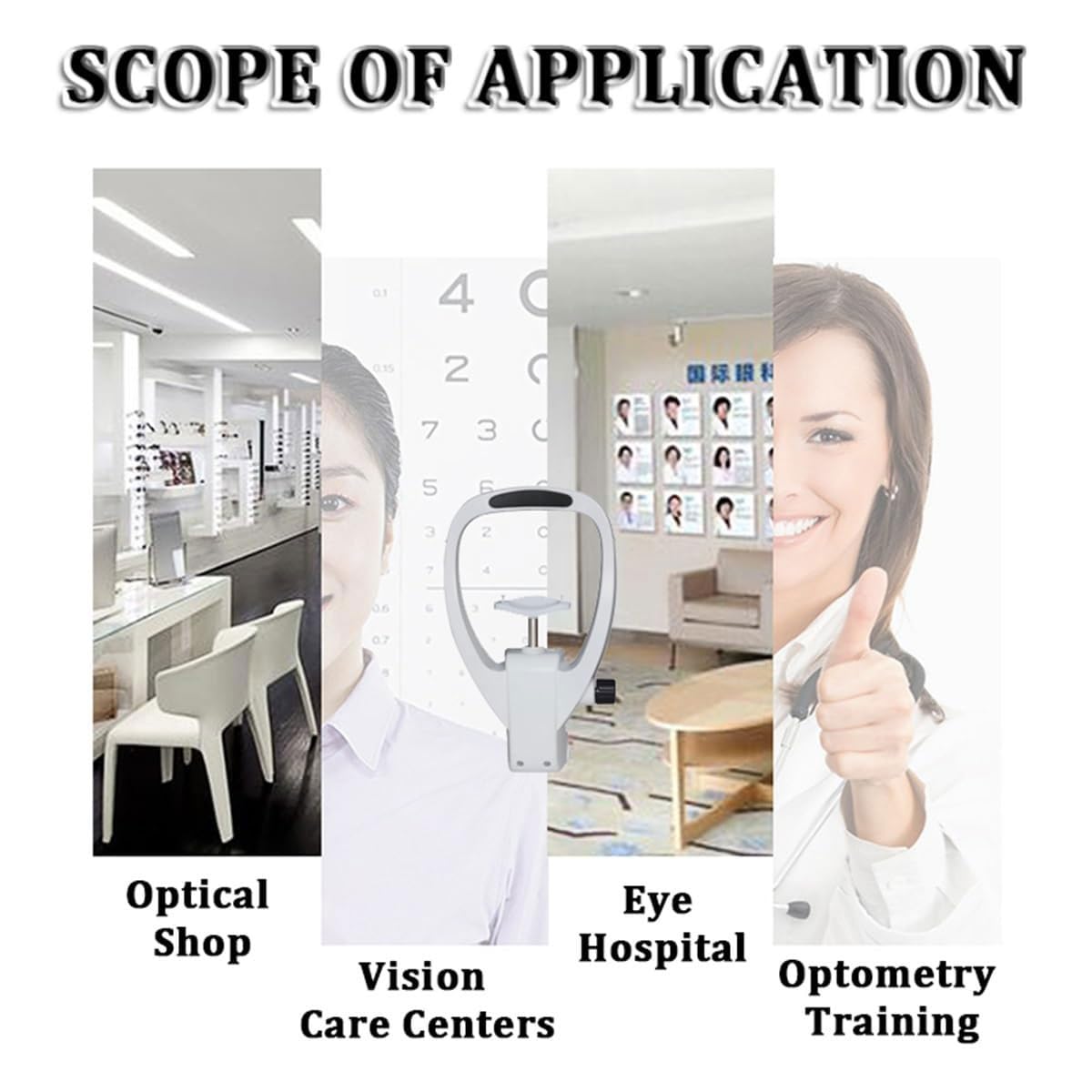 Optometryczny wspornik podbródka, podparcie czoła do automatycznego refraktometru, regulowana wysokość podnoszenia, akcesoria do sprzętu optometrycznego, dla lepszego wsparcia wzroku