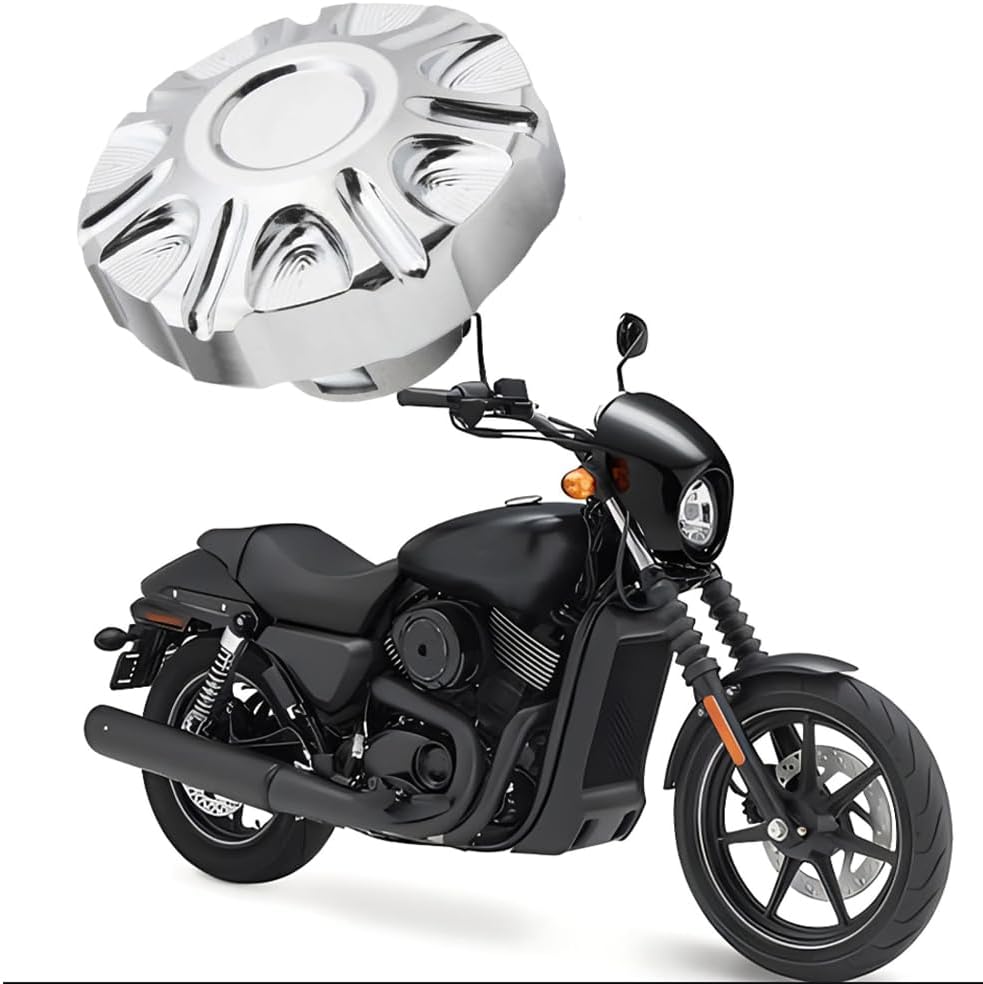 Riloer Bullet Fuel Gas Tank Cap, Fuel Tank Cover Trim Oil Gas Cap Exterior, Fuel Filler Door Housing, Compatible with Harley Street 750 500 2015-2019 - Chrome