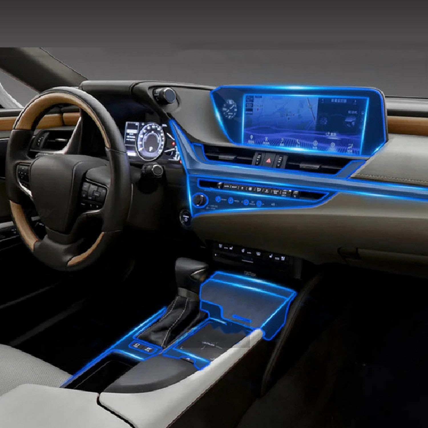 Film protecteur TPU intérieur de voiture Lexus ES contre rayures