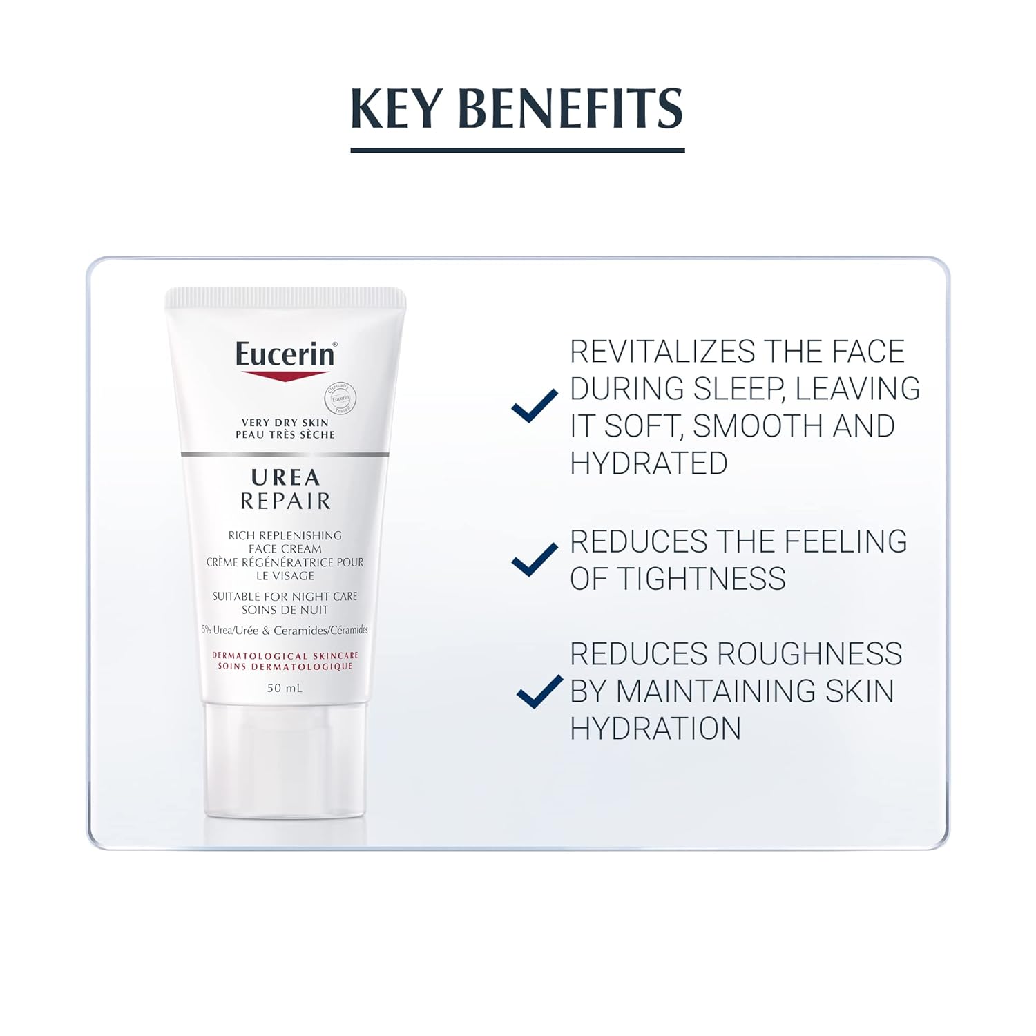 Eucerin Replenishing Skin Relief Face Cream (with 5% Urea) (50ml, Dermatalogical Skincare, Fragrance Free) by Eucerin - Image 5