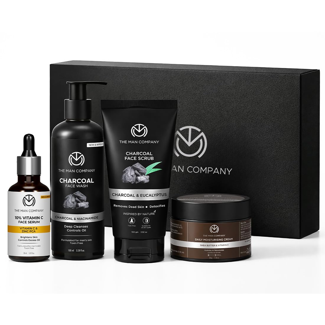 The Man Company Face On Point Facial Kit for Men | Pack of 4 | Charcoal Face
