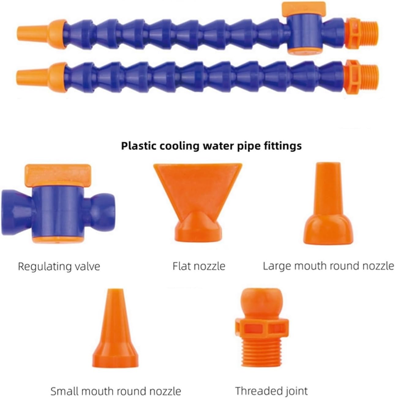 1PCS Pneumatic Tube 1/4" 3/8" 1/2" BPS Male Thread Plastic Flexible Water Oil Coolant Pipe Hose For Lathe CNC Machine Cooling Pipe(Flat 500mm switch,Thread 12.5mm)