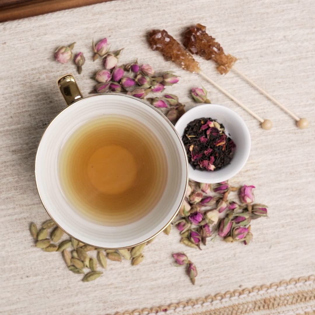 Persian Dream Té Negro Suelto 100g, mezcla de té negro persa con cardamomo pétalos de rosa flores de cártamo, TeaClub Té Negro