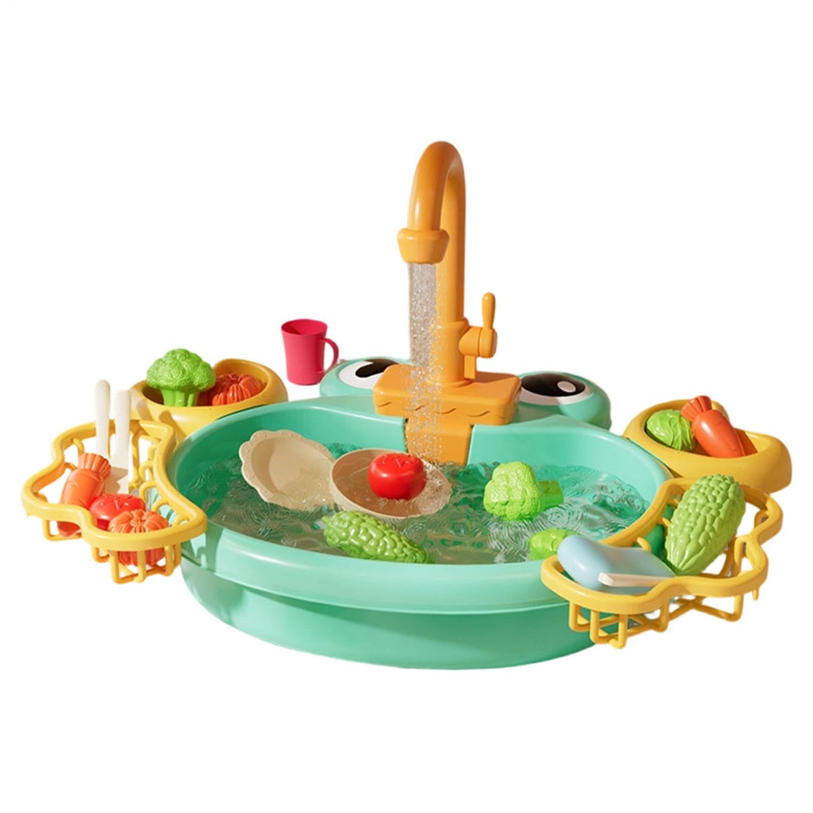 Lavello da con Acqua Corrente Giochi di Ruolo per Bambini | Finto Lavello Giocattolo per Bambini in Casa Bagno Cameretta Giardino Terrazzo Asilo Spiaggia Campeggio Compleanno