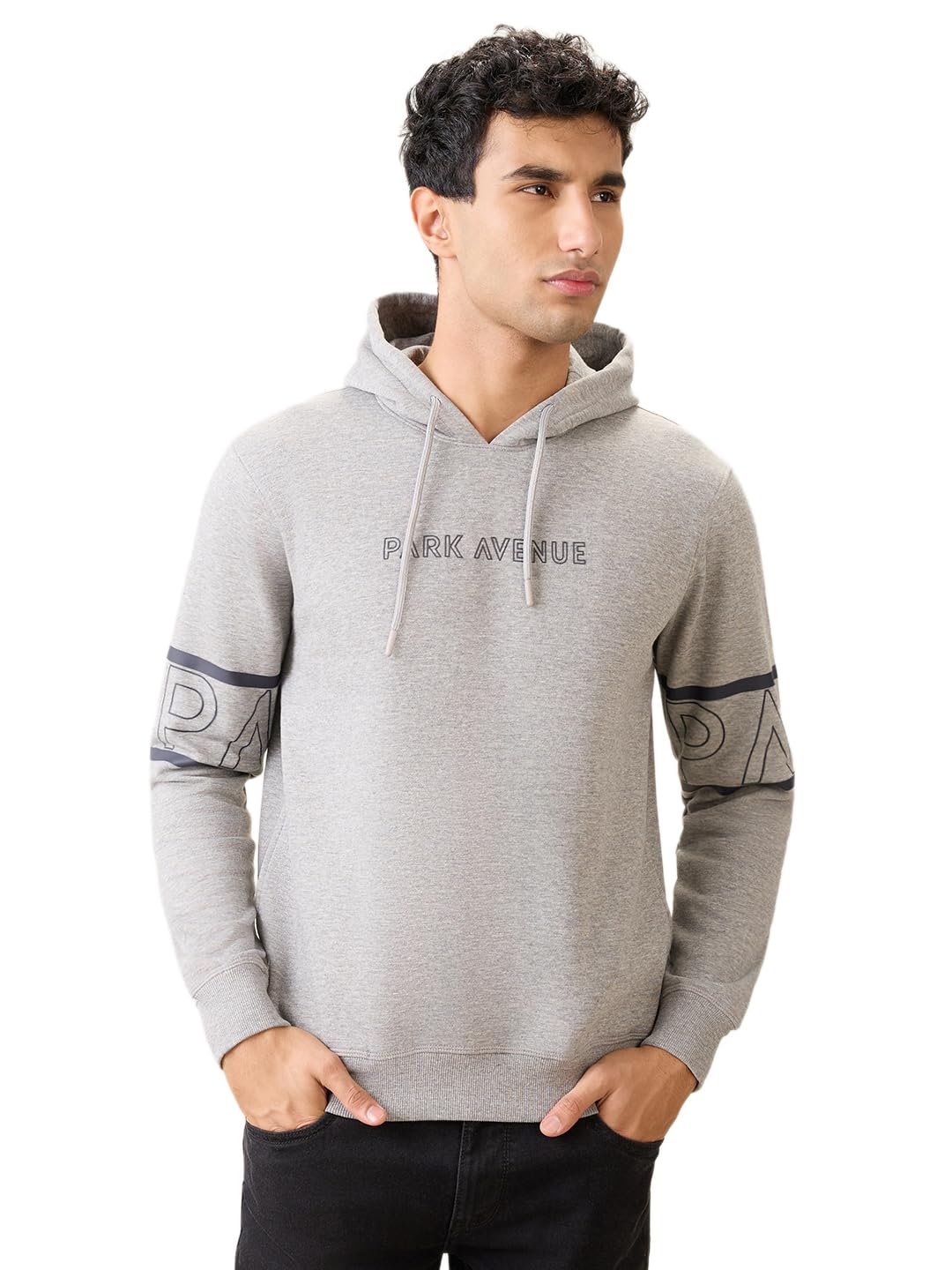park avenue Men Full Sleeve Slim Fit Solid Pattern Cotton Polyester Blend Regular Neck Regular Neck Casual Sweatshirt-picture-33