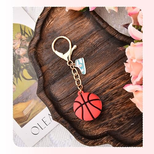 3D Basketball Keychain with Shoes Sneakers Charm Key Chain Basketball Birthday Christmas Gifts for Boys Girls Teens Sports Lovers Bag Charms for Backpack Decors Accessories Party Favors