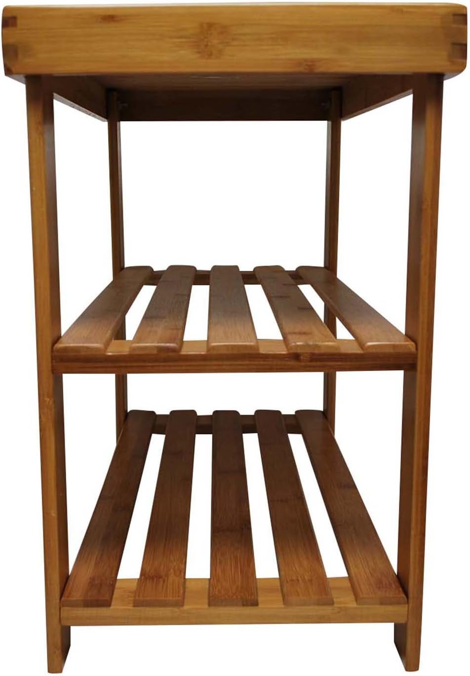 Royal Brands Bamboo Shoe Rack and Storage Bench 2 Tier Organizing Rack Bench Seat Perfect for Closets Hallway or Bedroom (27.5" x 11" x 17.75")