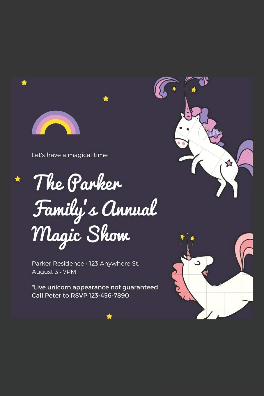 let's have a magical time: the parker family's Onnual magic show