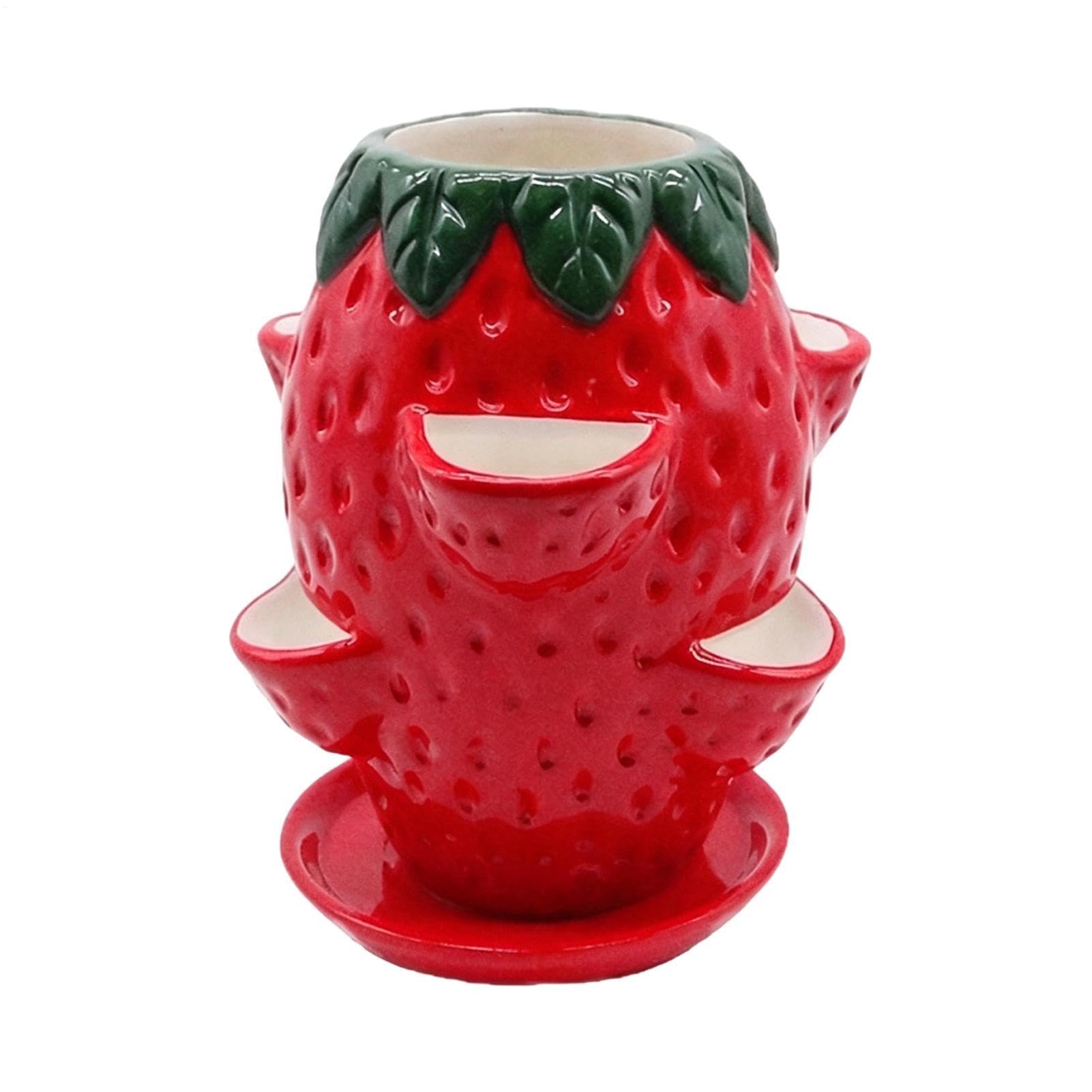 Vaso Per Fragole Terracotta Con Sottovaso Verticale Multilivello