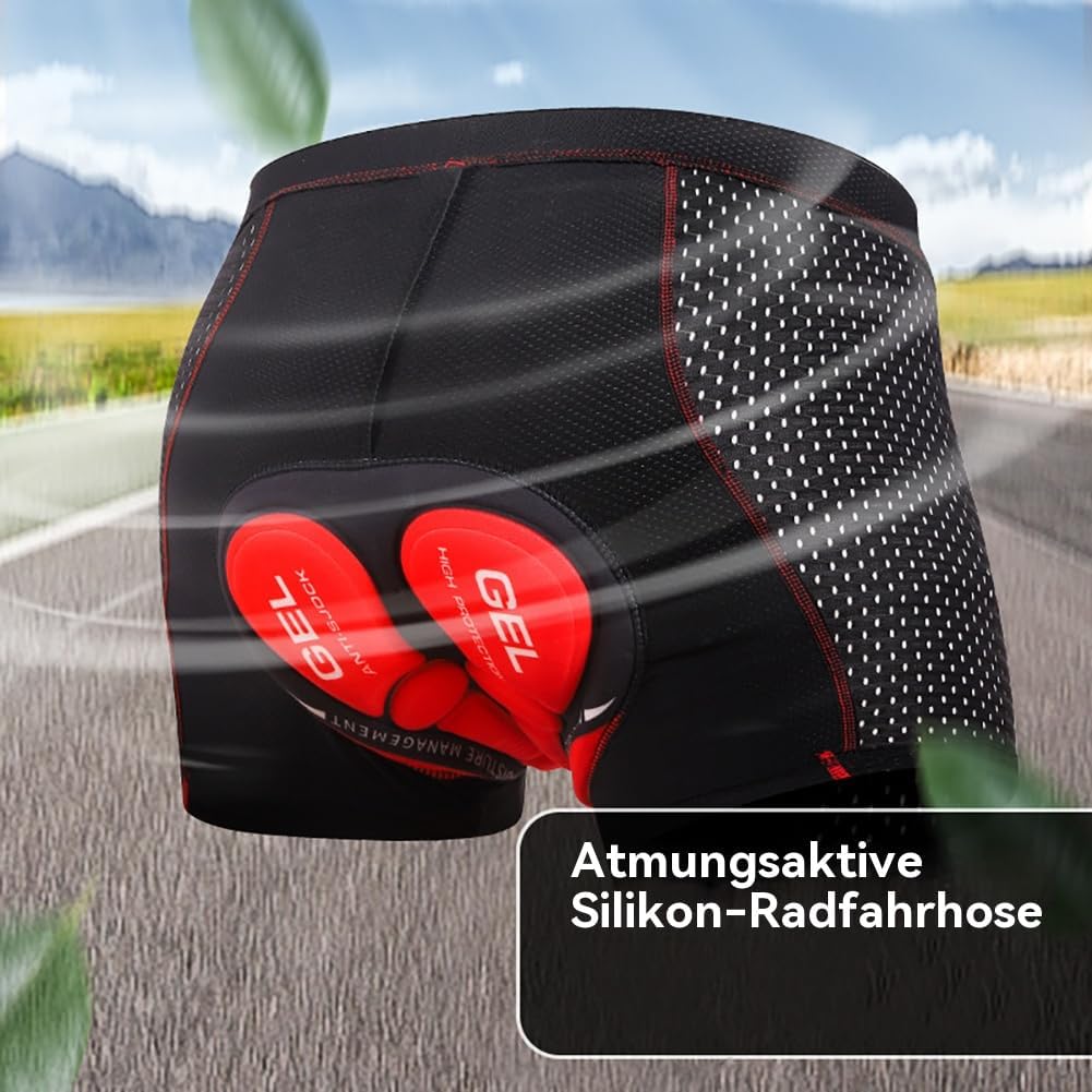 Motorrad Unterhose – Atmungsaktive Herren Radhose Mit 5d Sitzpolster, Stoßdämpfende Fahrrad-Unterhose, Für Motorrad Und Fahrrad