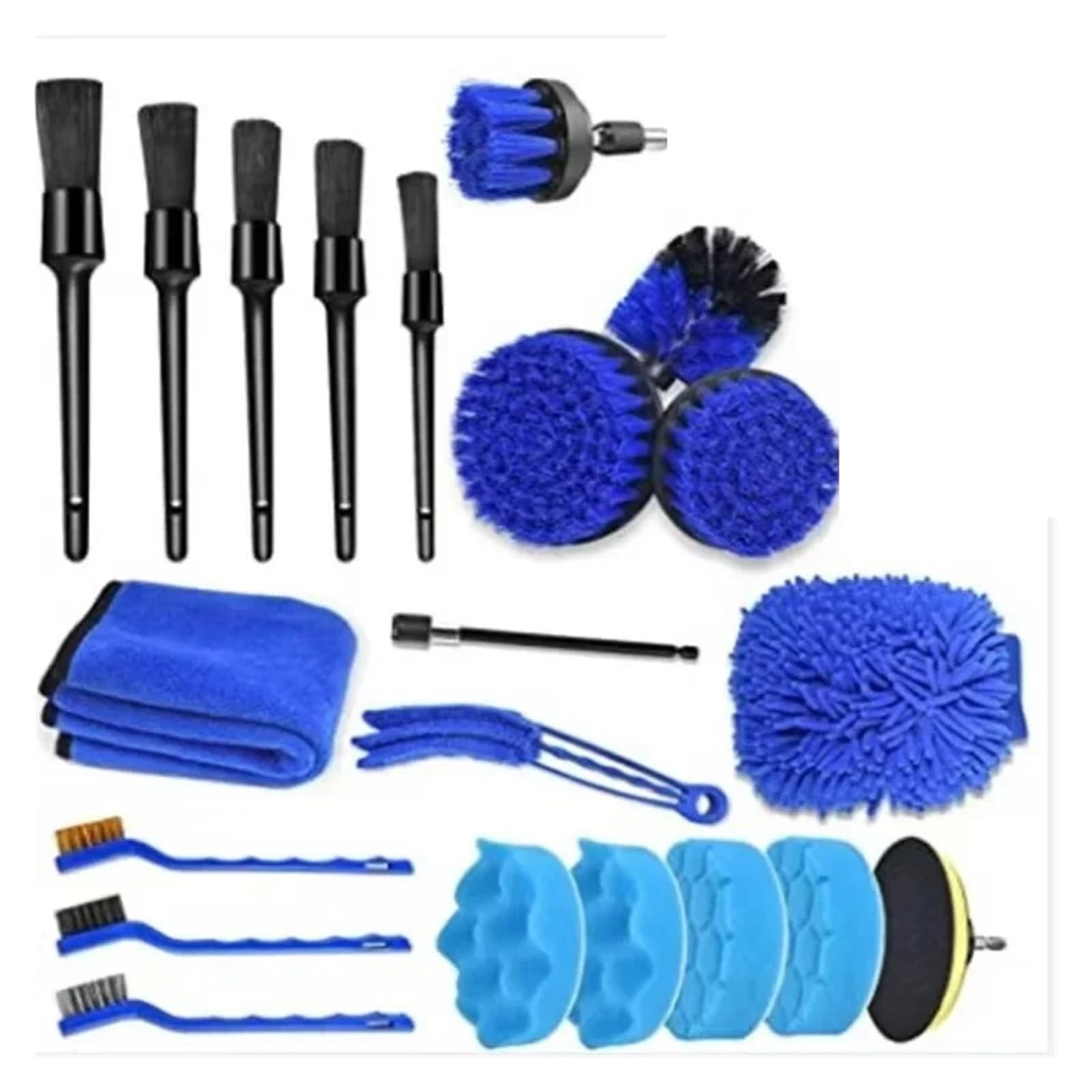 Kit di strumenti for la pulizia auto, set pennelli for dettagli con borsa for il trasporto, for interni ed esterni(21pcs)