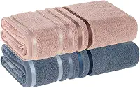 Kit 2 Toalhas de Banho Karsten Gigante Fio Penteado (02 Banhão) - Pétala com Azul Sereno
