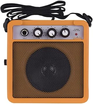 MVNOIRE 5W Mini Guitar Amplifier Speaker with 0.1 in & 25 in Input 0.2 in Output Supports Volume Tone Adjustment Overdrive