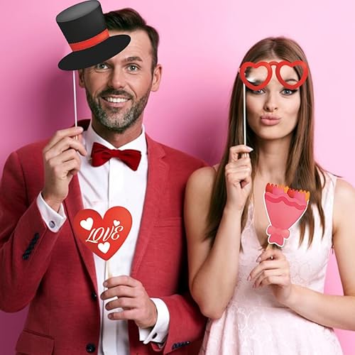 Miniatura 2 de Accesorios para cabina de fotos del día de San Valentín, accesorios para sesión de fotos para sesión de fotos, máscaras divertidas, gafas de