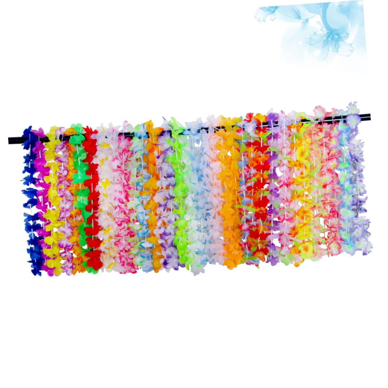 Ghirlanda Hawaiana 36 Pezzi Fiori Artificiali in Stoffa | Tema Tropicale, Accessori per Festa e Compleanno, Clip per Chioma Incluse