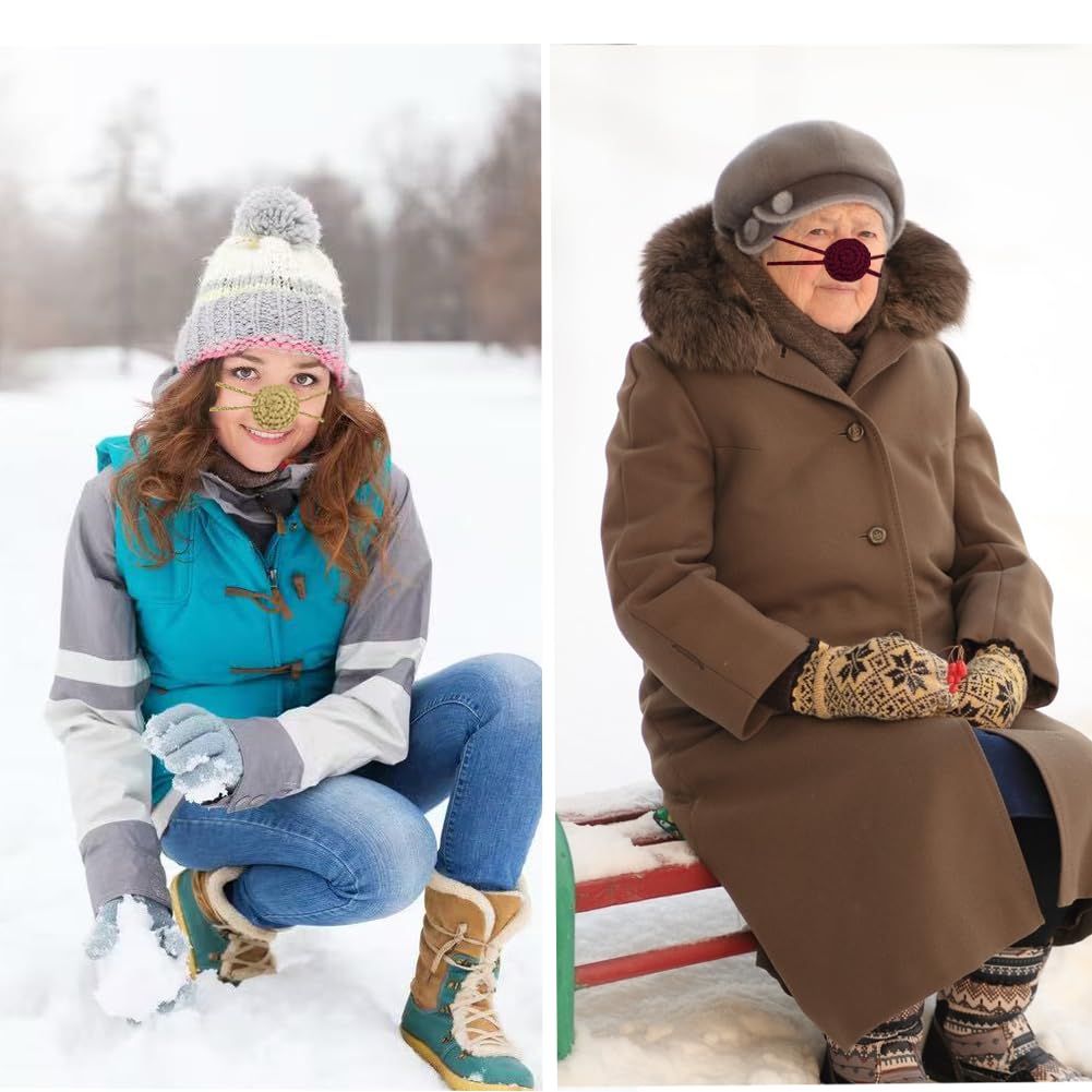 4 Pcs Winter Nose Warmer for Women Men Outdoor Activities Cold Protection Dust Anti Pollen Air Conditioning (Black, Gray, Light Coffee, Wine Red)