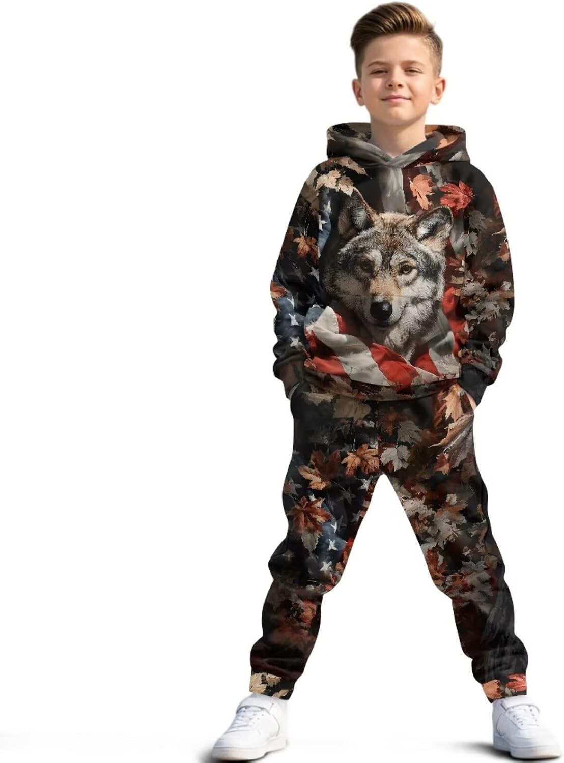Pensura Oversized Pullover Hoodie & Jogger Pants Outfit Set for Boys Girls, Fall Winter Kids Clothes